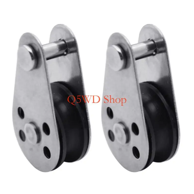 Q5WD Heavy Duty Nylon And Nonrust Steel Pulley Camping Gear Rolling Pulley For Flagpole Sailboats And Camping Gear
