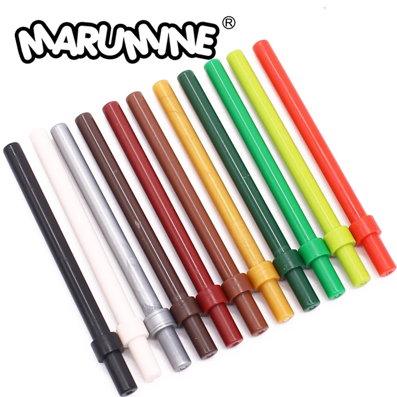 Marumine 63965 Bar 6L With Stop Ring Round Stick 300PCS MOC Building Blocks Bricks Model Accessories DIY Construction Parts