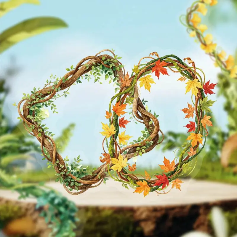 1pack/20pcs Fresh Hand‑Painted Leaf and Branch Decor Stickers, Greenery Border Scene‑Building Material