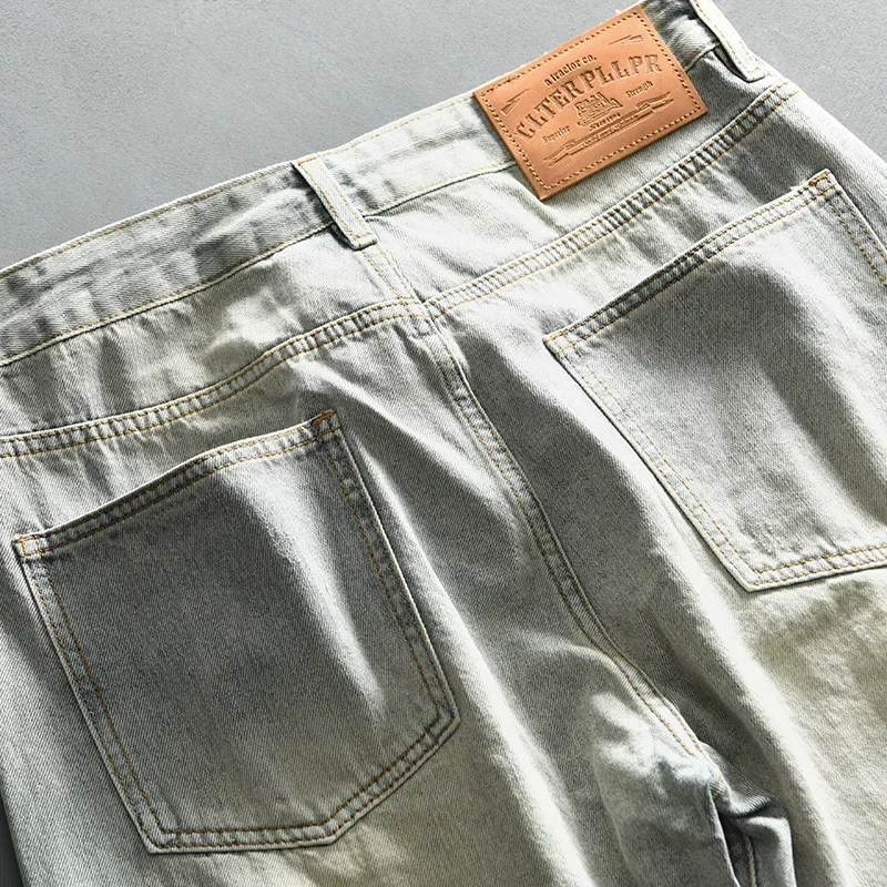 Spring New MensJeans High Street Y2k Baggy Jeans Mid-waist Washed Vintage Blue Jeans Youth Streetwear Fashion Men's Denim Pants