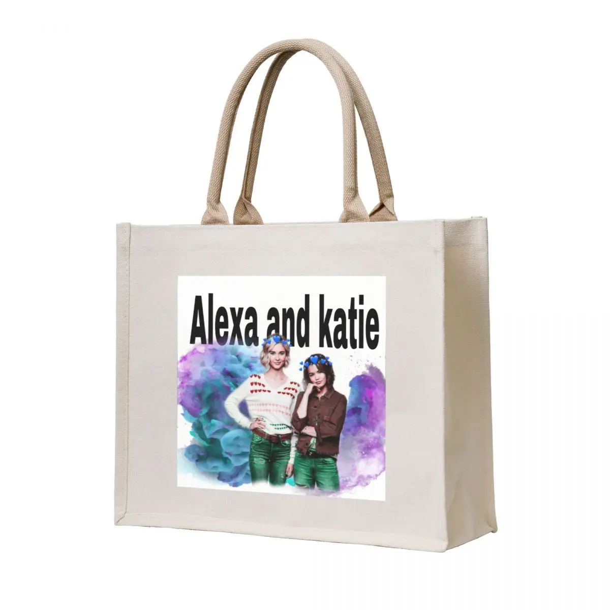 

Alexa and katie T-shirt Tote Bag Big bag women foldable reusable bag canvas shopping reusable grocery bags