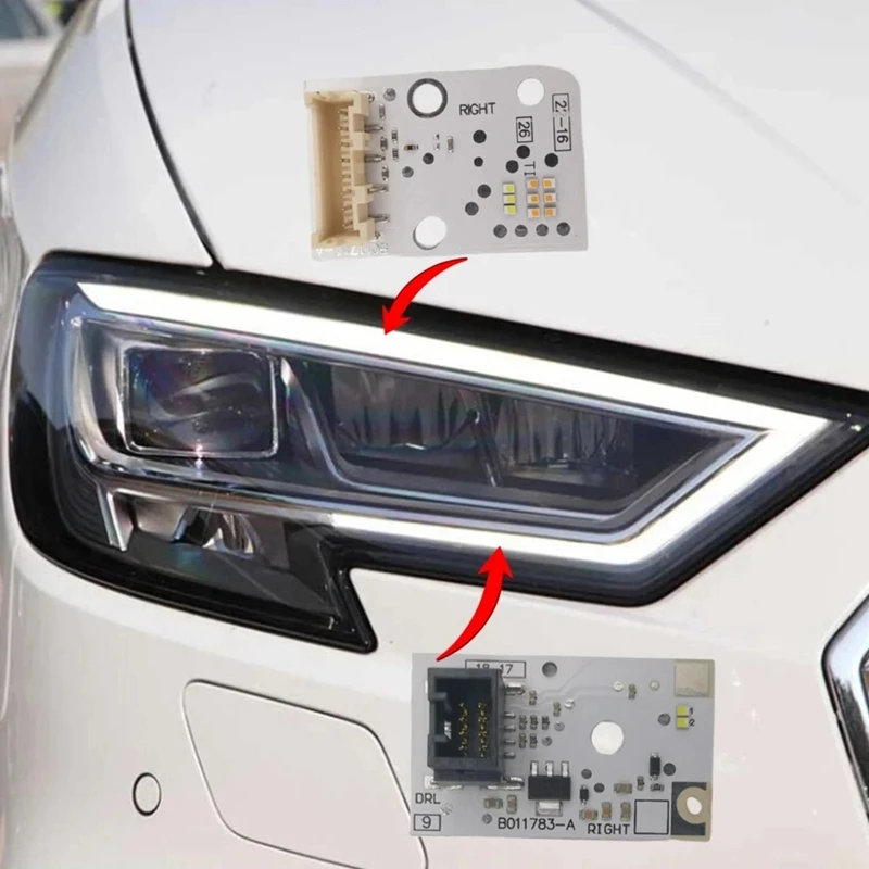 White DRL Parts For  A3 2017-2019 Daytime Running Light White LED DRL Boards