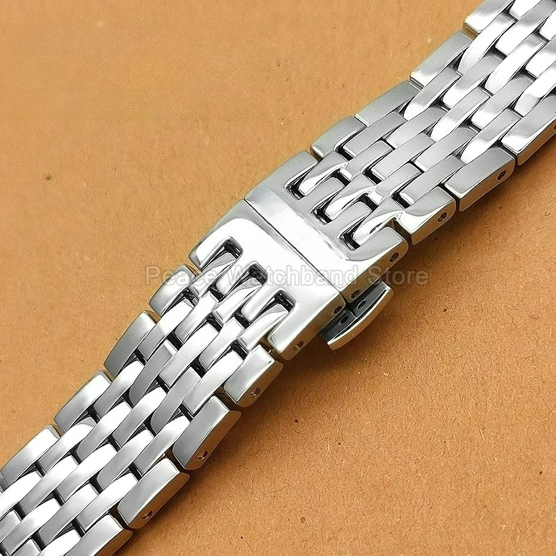 حزام ساعة من الفولاذ الفاخر ذو ملمس ناعم مريح لتيسو لو لوكل T099207 T006 T006408A T006407B فضي 19 ملم