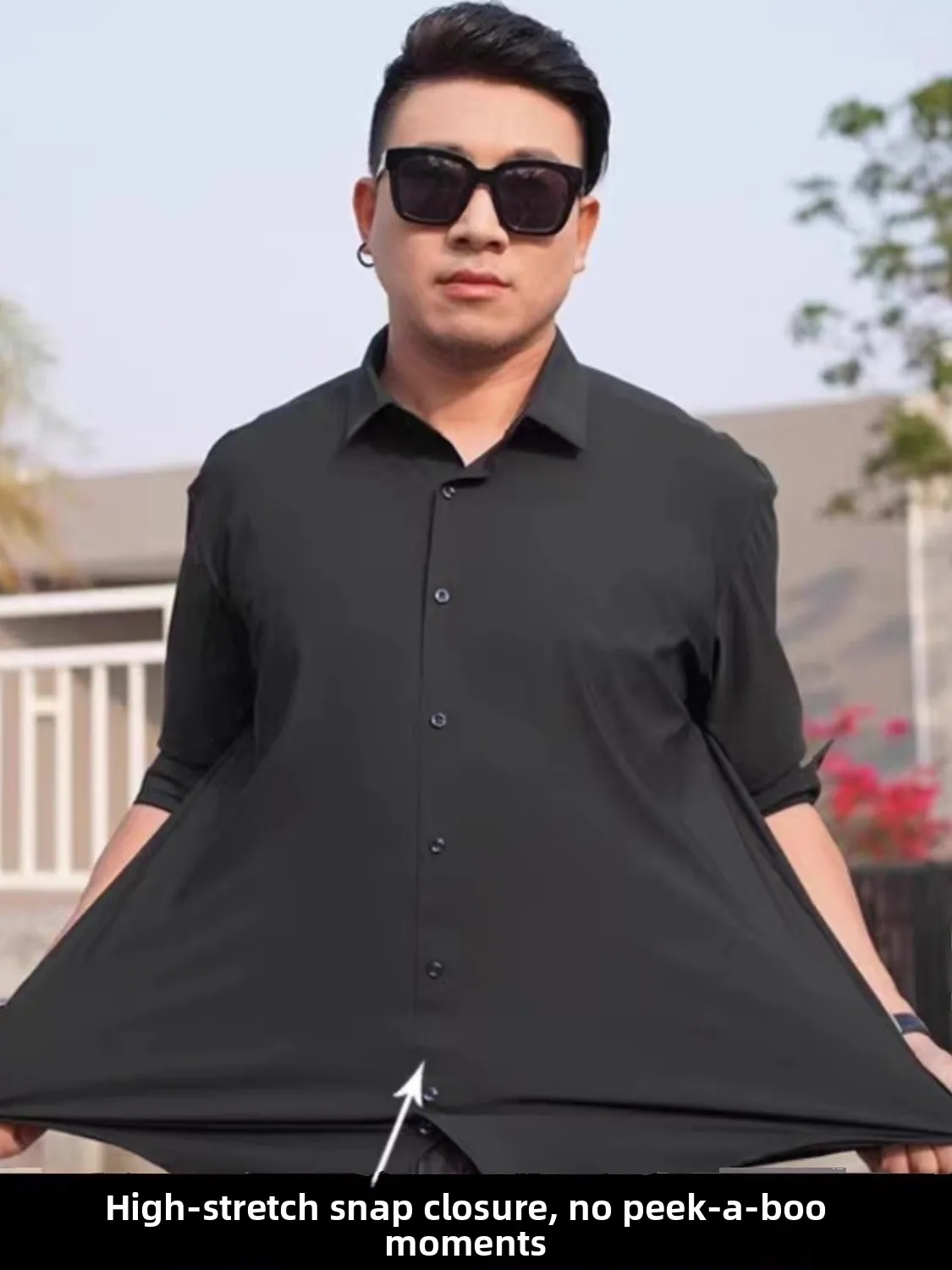 

Loose Fit Ice Silk Short Sleeve Men's Shirt Business Formal Extra Large Size No Ironing Required White Shirt for plus Size Men