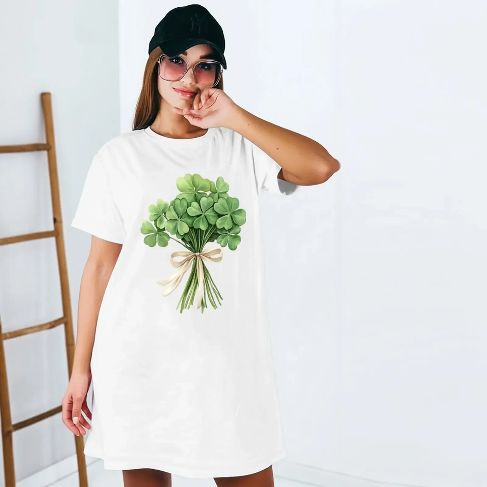 

2025 T Shirts Woman Elegant Print T-shirt Oversized Short Sleeve O Neck Casual Top For Summer Spring Fashion Women's Clothing