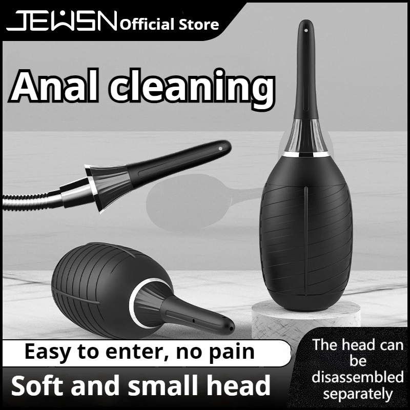 Jeusn-seringa de enema de ducha de silicona, cabezal de limpieza de ducha, cuentas anales, tapón anal, punta de boquilla, juguete sexual gay para hombre y mujer