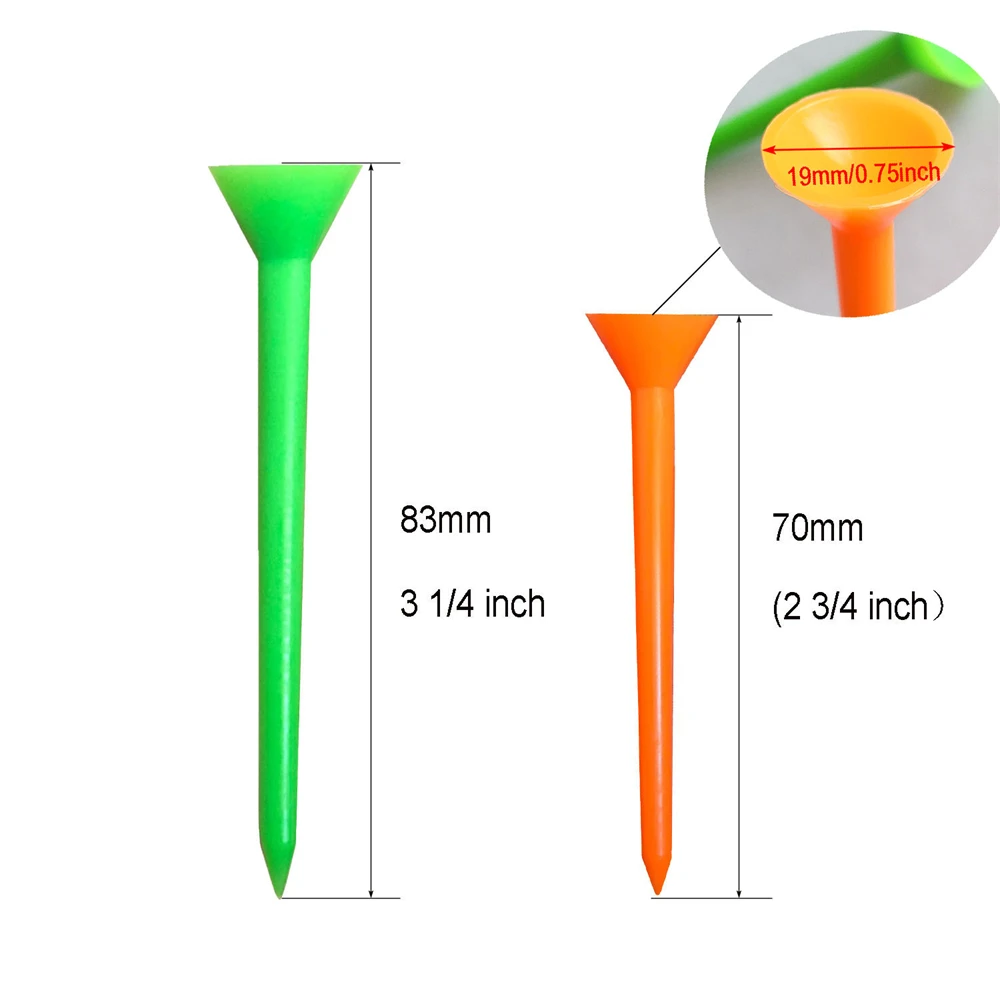 THANKSLEE-Durable Plastic Big Cup Golf Tees, Tee inquebrável, reduzir o atrito, Golf Training Aid Tools, 83mm, 70mm, 100 Pcs