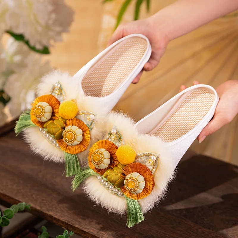 Tiger Slippers Single Shoes 2025 Spring Summer New Handmade Tiger Head Shoes Comfortable Shoes