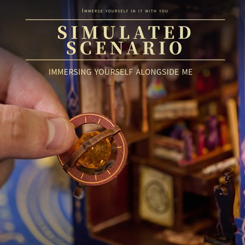 나무 인형 집 DIY 북 누크 선반 삽입 키트 미니어처 인형 집 3D 퍼즐 조립 방 모델 장난감 홈 침실 장식