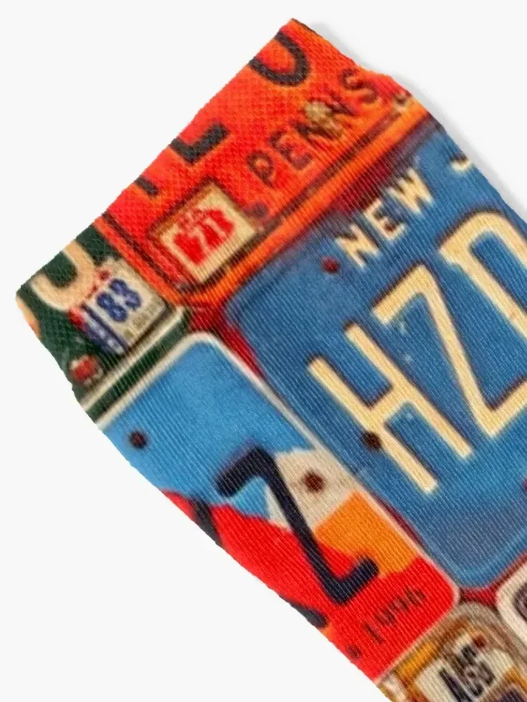 United States License Plates Art America Socks Wholesale anti slip football sport cycling Men Socks Women's