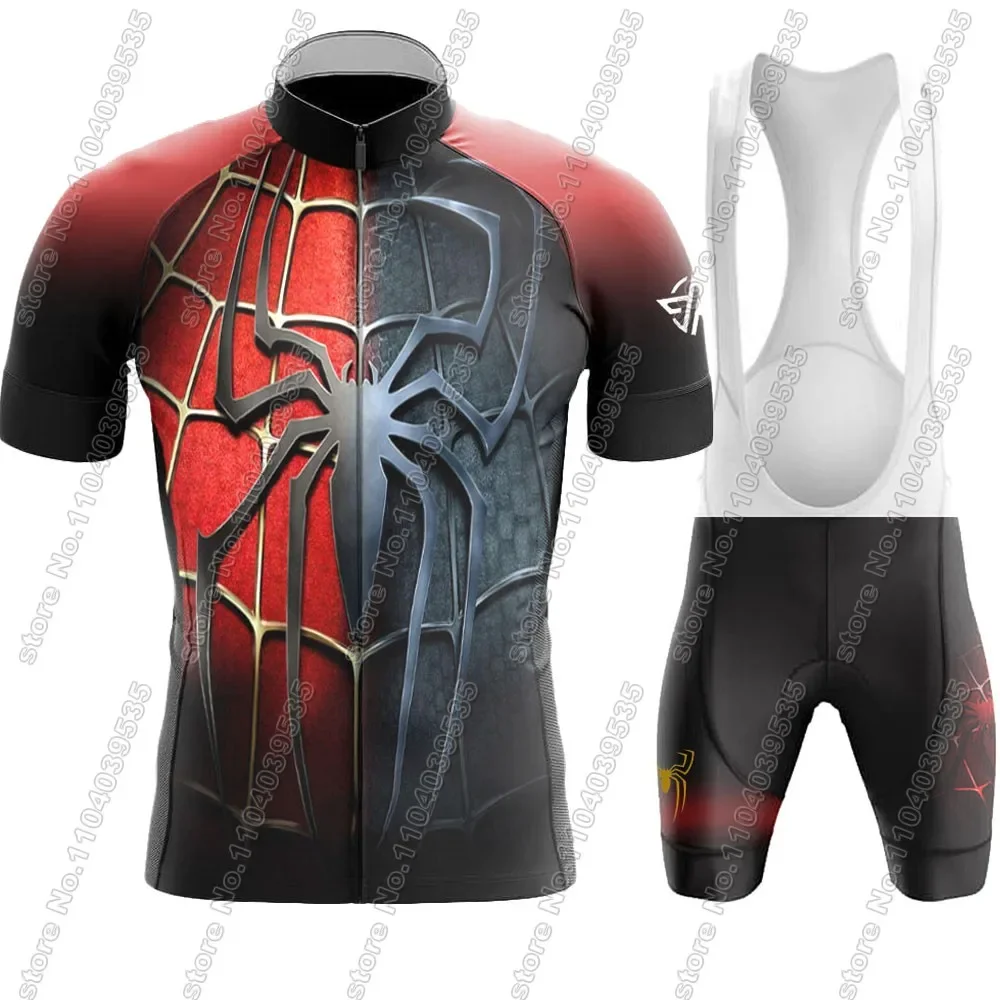 Grey Spiderful cycling Jersey 2024 Set Short Sleeve Clothing Kits Men Red Road Bike Shirt Suit Bicycle Bib Shorts MTB Maillot