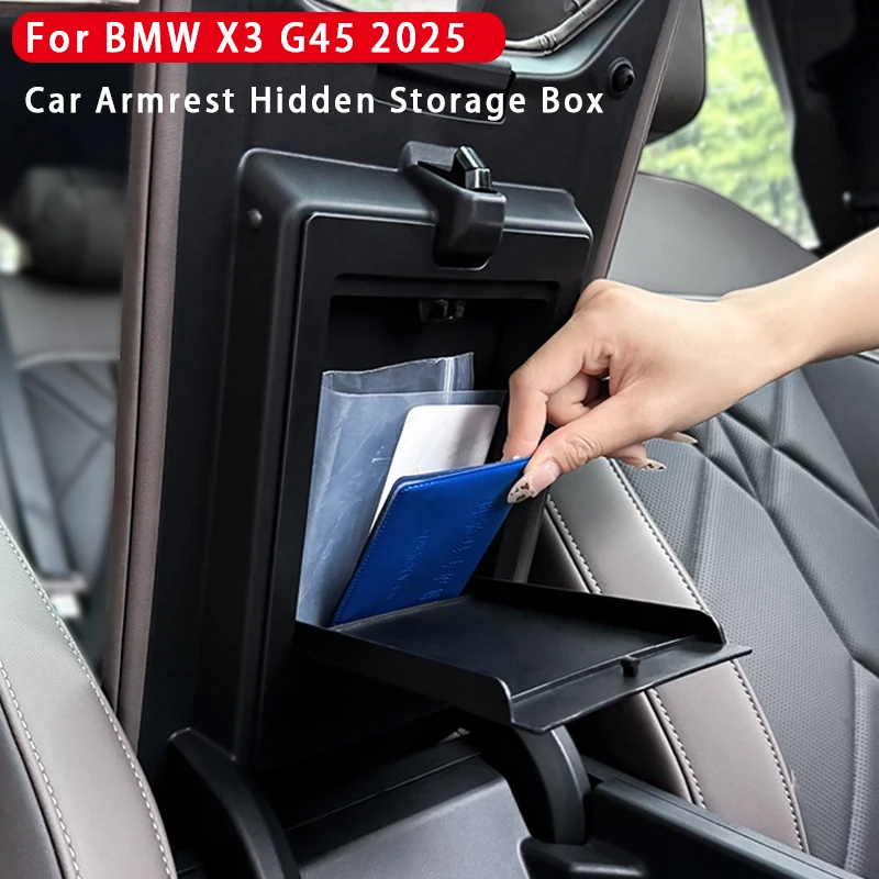 

For BMW X3 G45 2025 Car Armrest Hidden Storage Box Plastic Center Console Organizer Tray Car Interior Modification Accessories