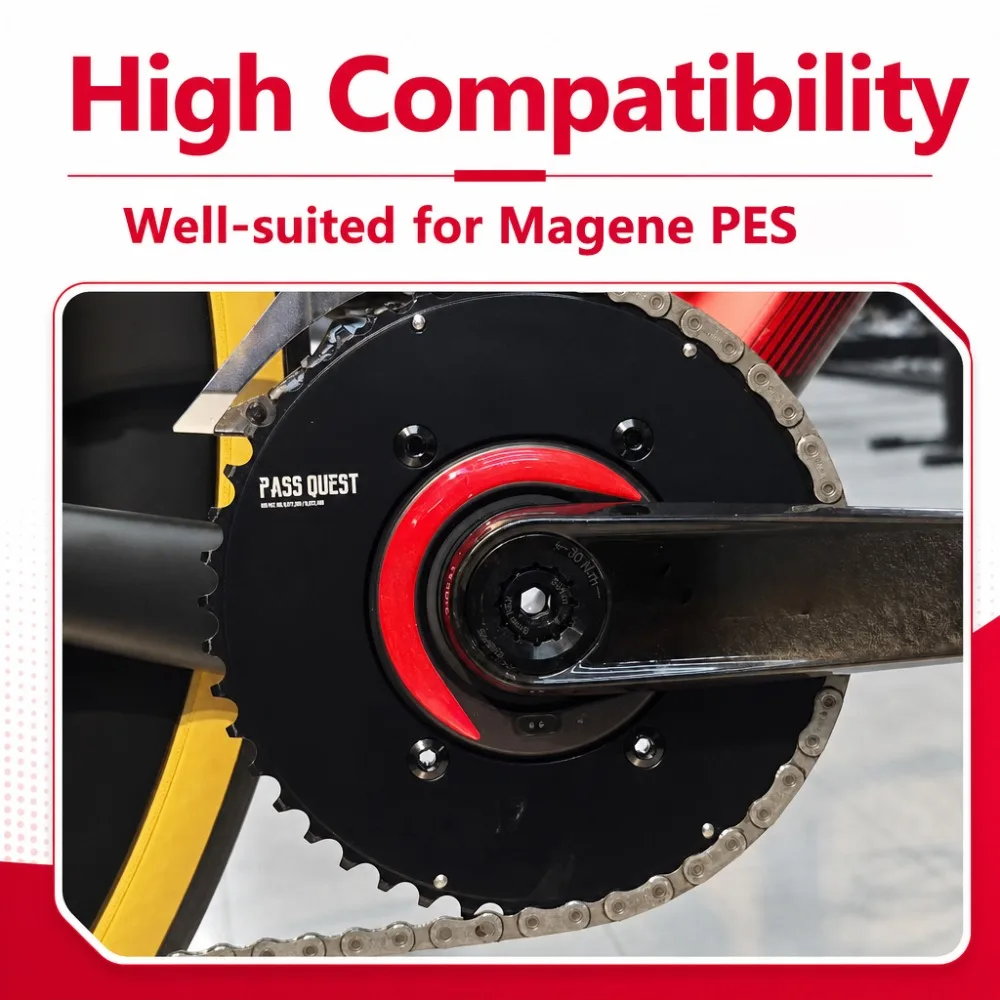 plate 110 bcd double star for magene power meter star 110bcd chainring 46 33 50 34 52 36t 53 39 54 40 4 bolt aero chain ring - view 2