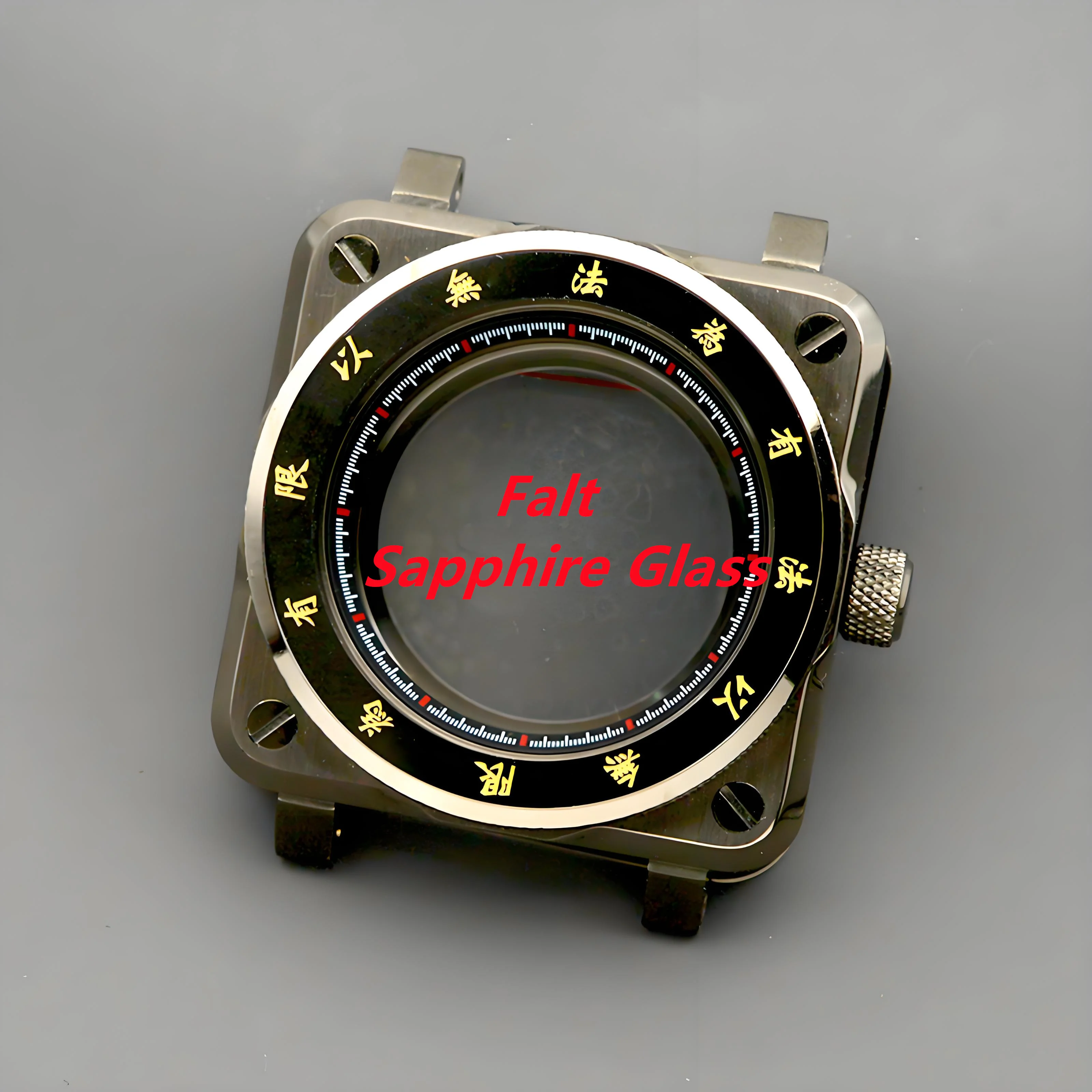 Gun Color Square Men's Dive Watch With Sapphire Crystal 10ATM Waterproof  Fit NH34 NH35 NH36 NH38 NH39 Auto