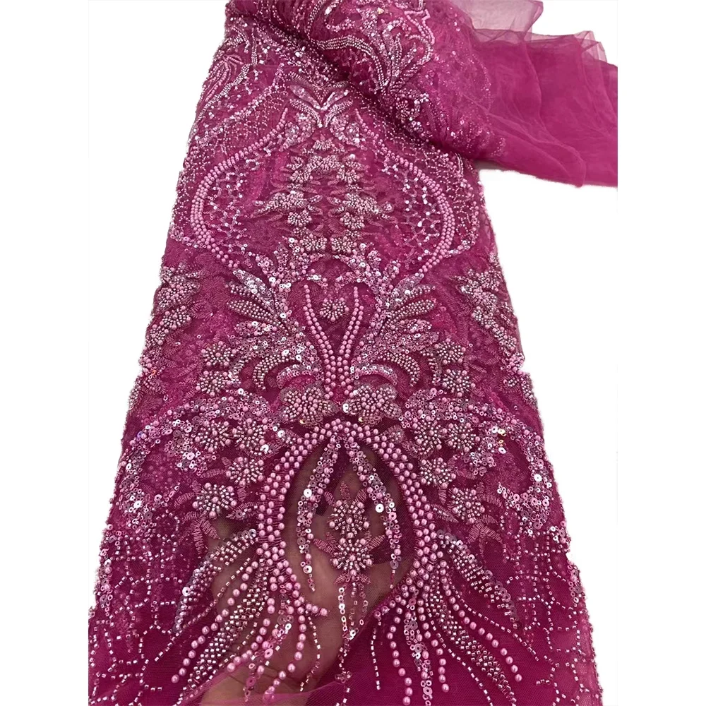 Tessuto africano del pizzo con paillettes in rilievo ricamo sposo nigeriano da sposa tessuto di pizzo francese di tulle di alta qualità per la festa nuziale