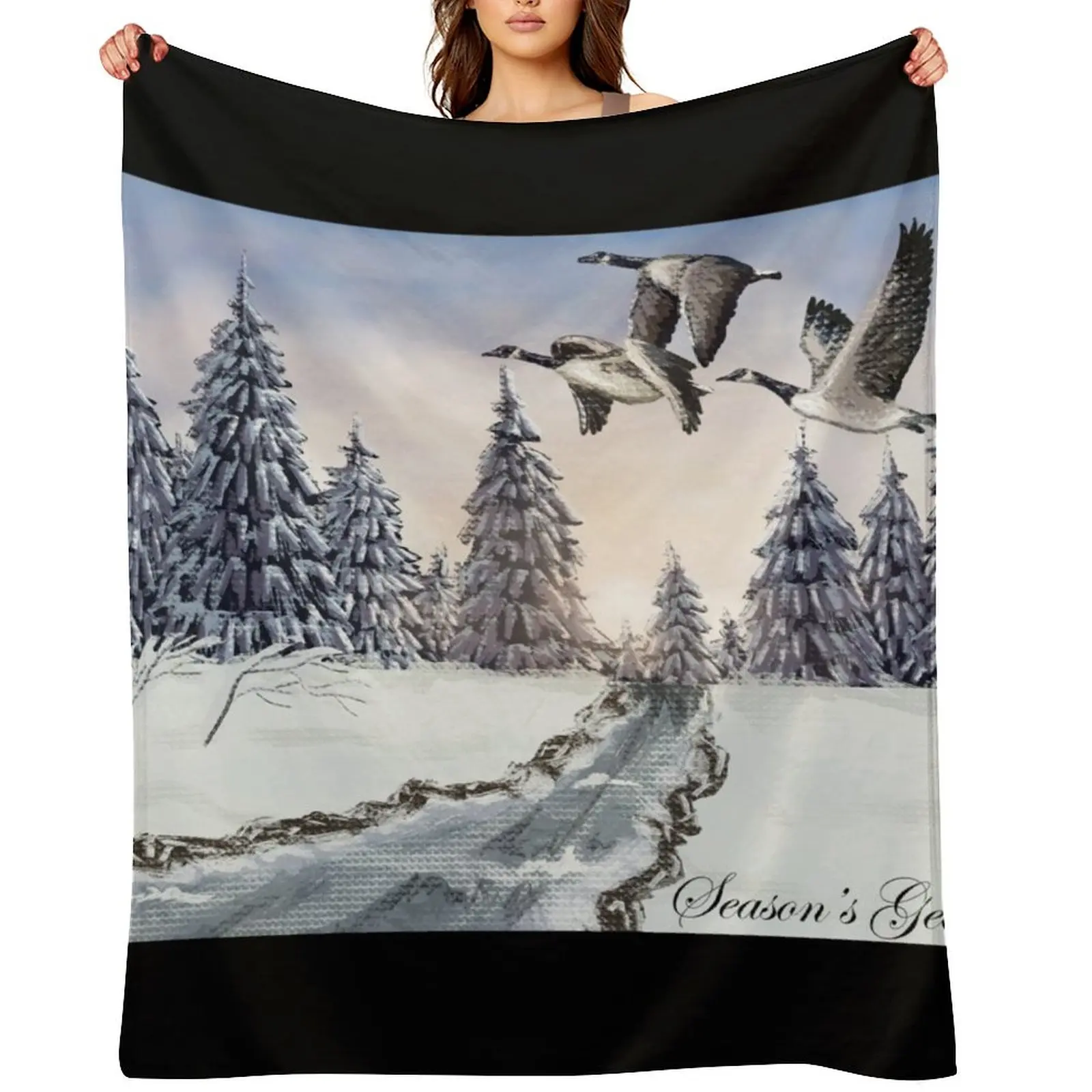 

Season's Geese'ns Throw Blanket Polar Bed Fashionable Loose For Baby Blankets