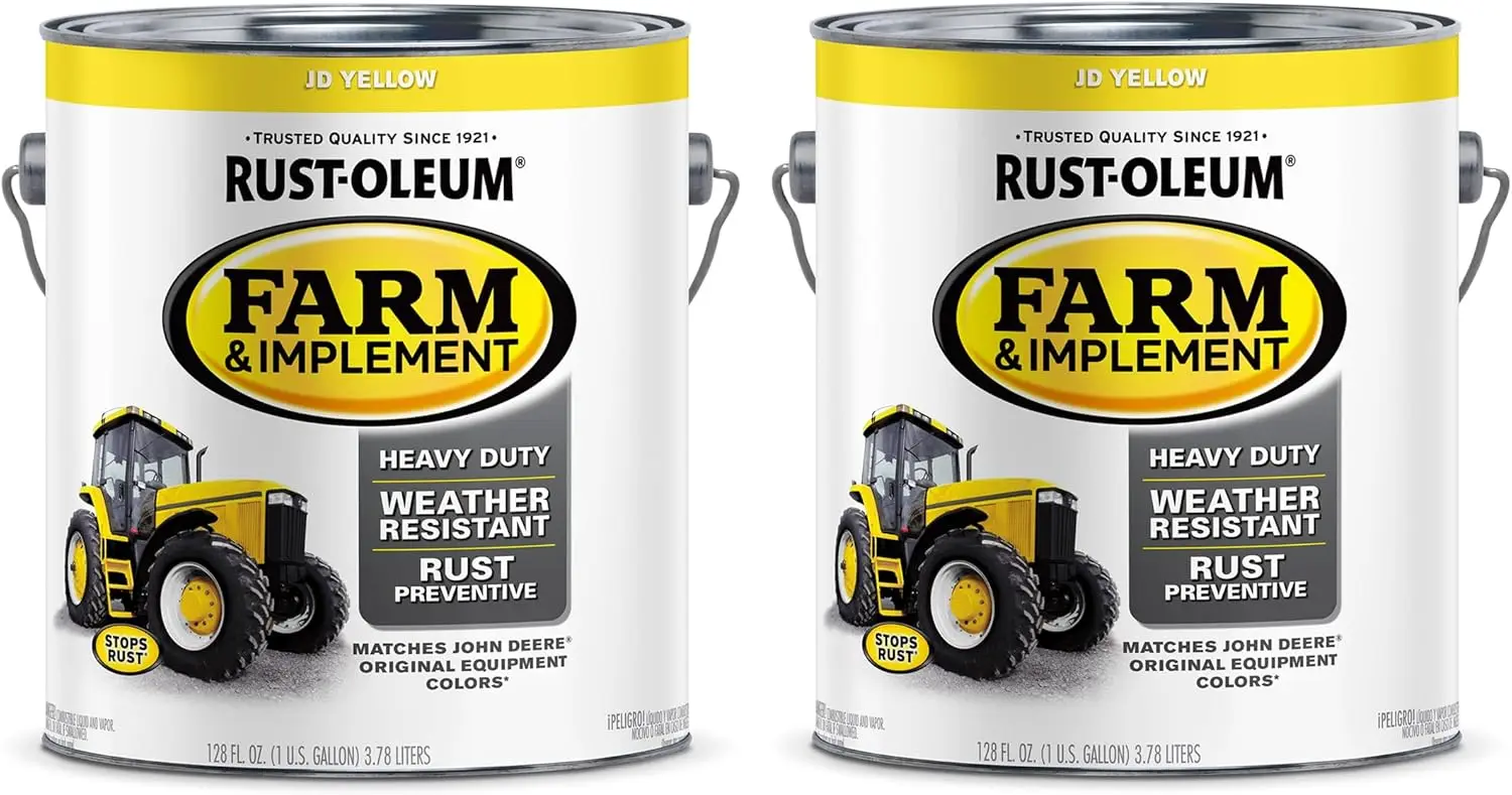 280175-2PK Farm & Implement Enamel Paint, Gallon, JD Yellow, 2 Pack