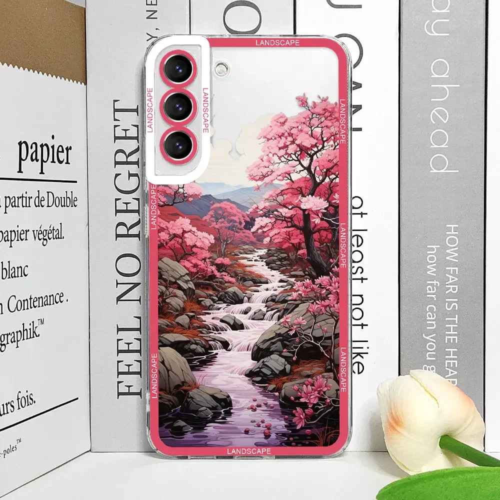 طباعة جراب هاتف شفاف للمناظر الطبيعية اليابانية ، أغطية لينة ، مشهد إبداعي ، sung A55 ، A54 ، A53 ، A51 ، A70 ، A32 ، A 31 ، A13 ، 5G