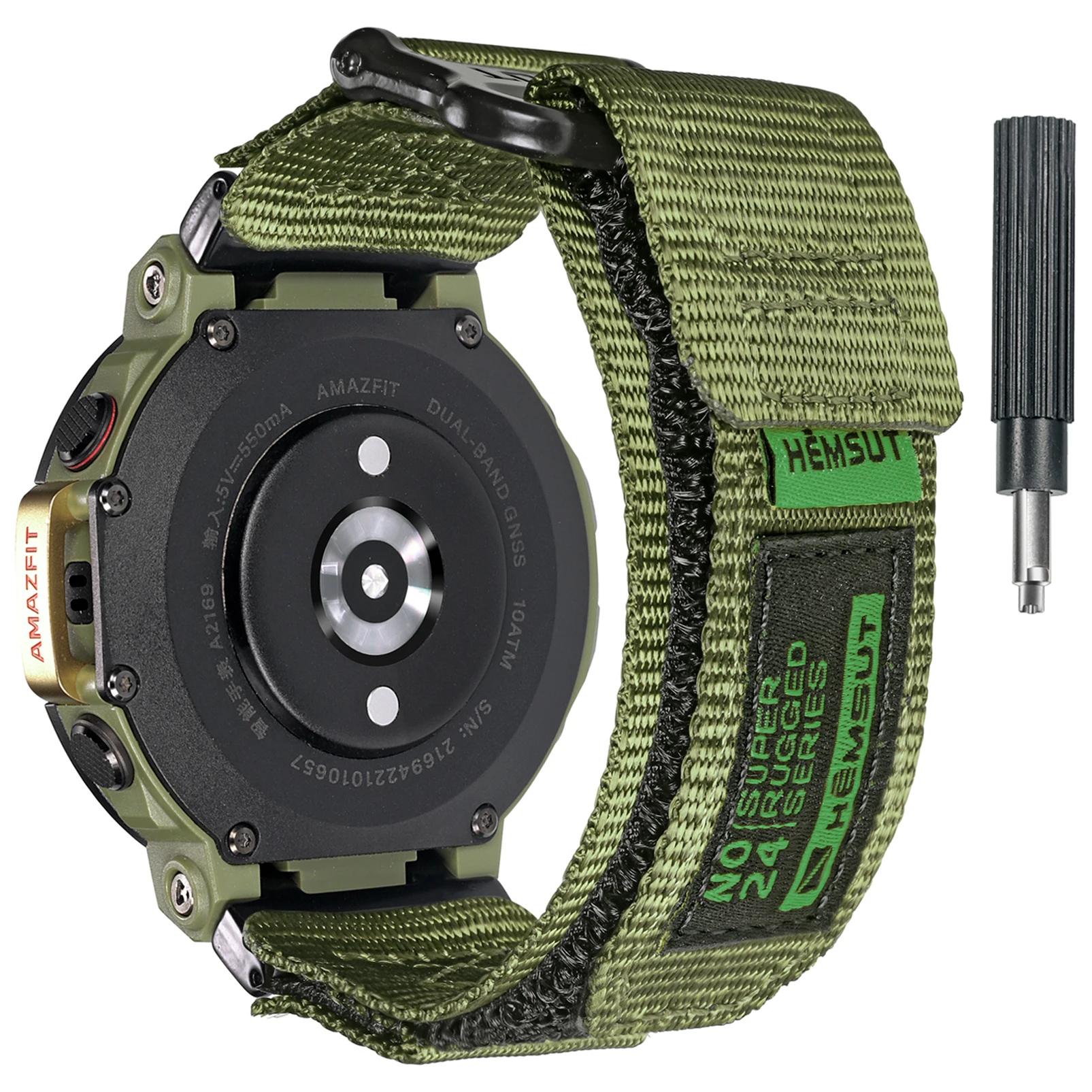 

Hemsut Nylon Watch Band for Amazfit T-Rex 2 Replacement Straps for Amazfit T Rex Pro