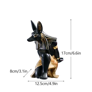 NORTHEUİNS Reçine Anubis Köpek Tanrı Heykelleri raf ve şarap şişesi tutucu Heykeli bir Kedi, Mısır, Restoran, dolap, Masa Üstü Dekor Öğesi 6 Büyük satış anubis bebeği-no. 6
