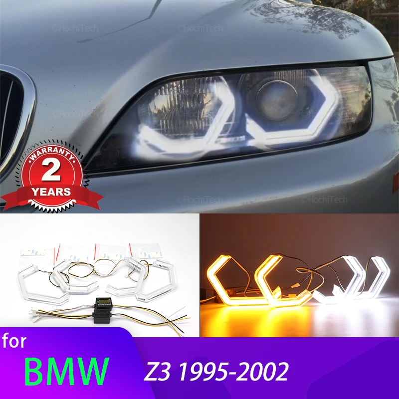 

White Yellow M4 style LED Angel Eyes Ring Lamp Turn Signal Running Light for BMW Z3 E36 E37 E38 roadster coupe 1995-2002