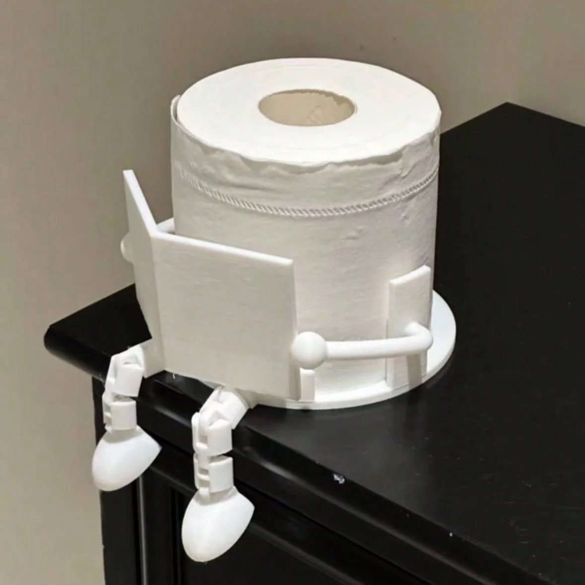 Creatieve toiletrolhouderstandaard - Leuk ontwerp voor een zittende houding, afneembaar scharnier, praktisch kunstornament, decoratie voor thuis en badkamer - afbeelding 1