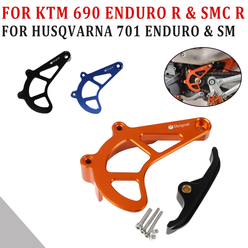 For KTM 690 Enduro R 690 SMC for Husqvarna 701 Enduro & SM 2020 2021 2022 Front Sprocket Cover Case Saver Protector Chain Guard