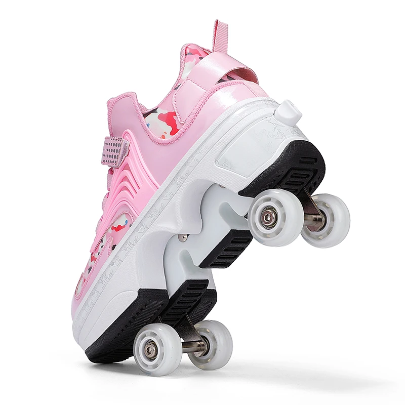 

Patins a Roulettes Rollschuhe, выдвижные роликовые коньки, обувь для детей, регулируемые 4-роликовые коньки Patines De 4 Ruedas Con Lu