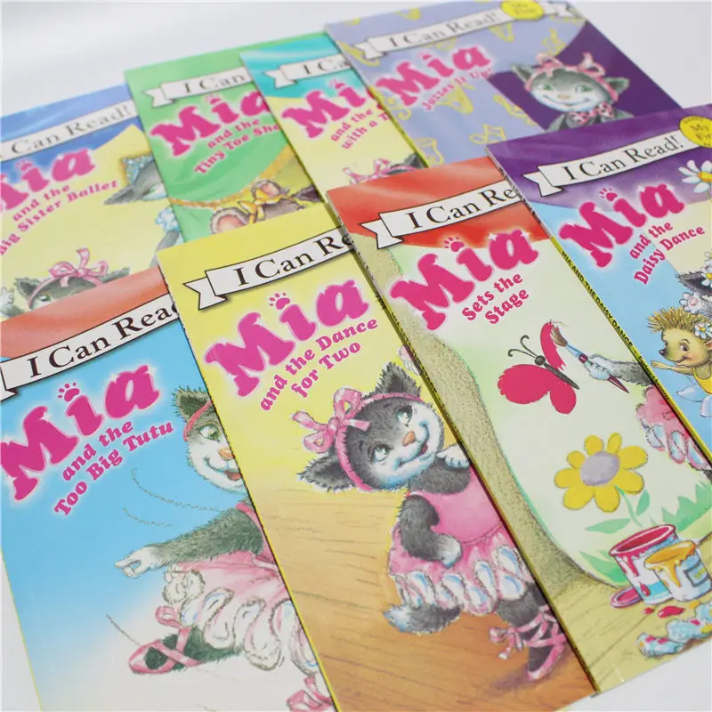DIFUYA-Mia the Kitten Picture Books, Eu Posso Ler Inglês, 8 Volumes