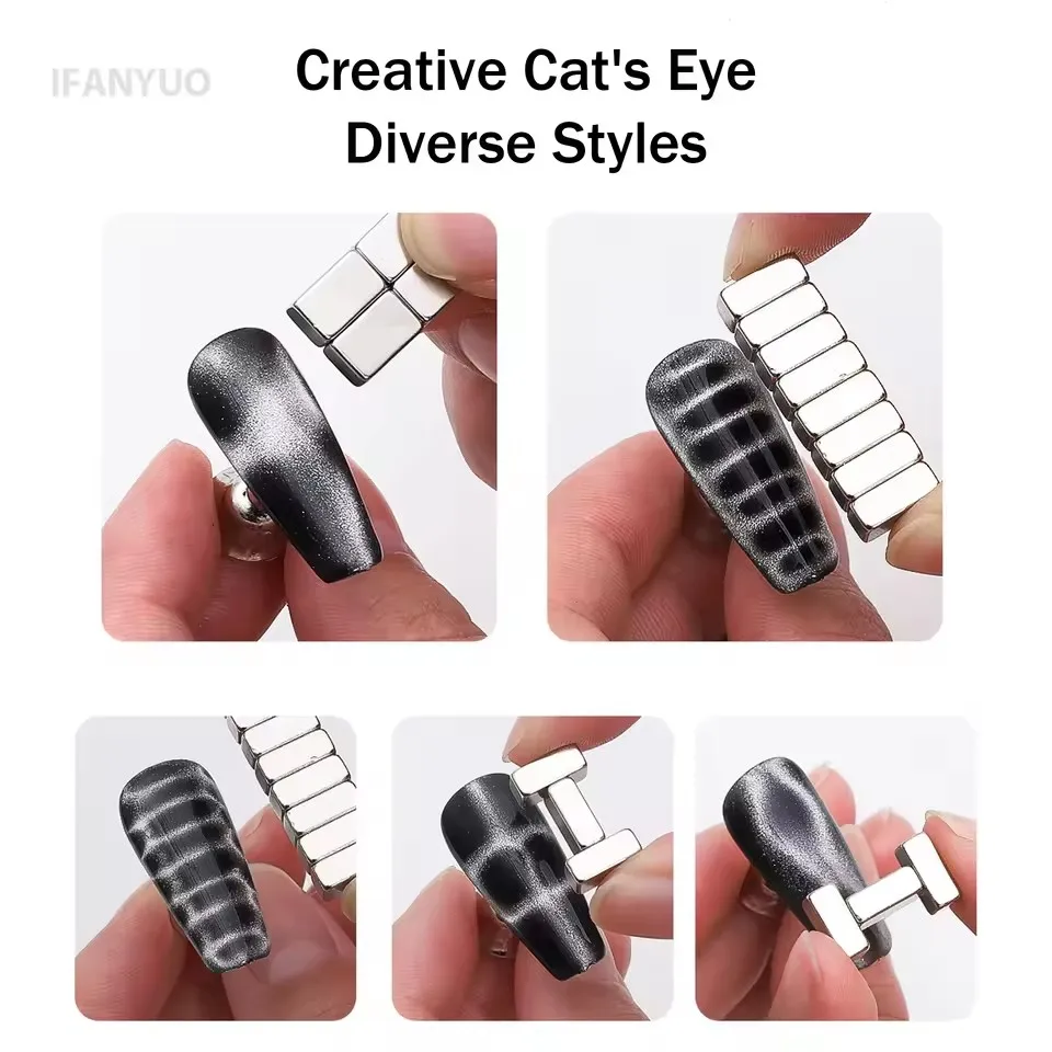 12 pezzi Cat Eye magneti per unghie ad effetto forte con texture coccodrillo gel UV smalto stick magnetico sfumato manicure bar per nail art