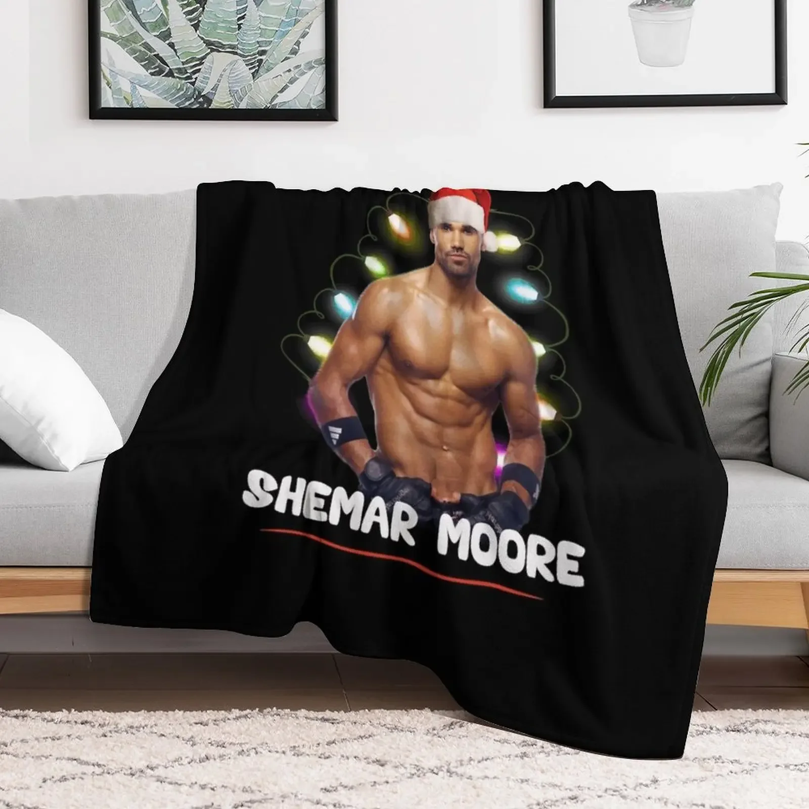 Beautiful Model Shemar Moore Christmas Fitted Scoop Awesome For Movie Fans Throw Blanket Large Summer Tourist Blankets