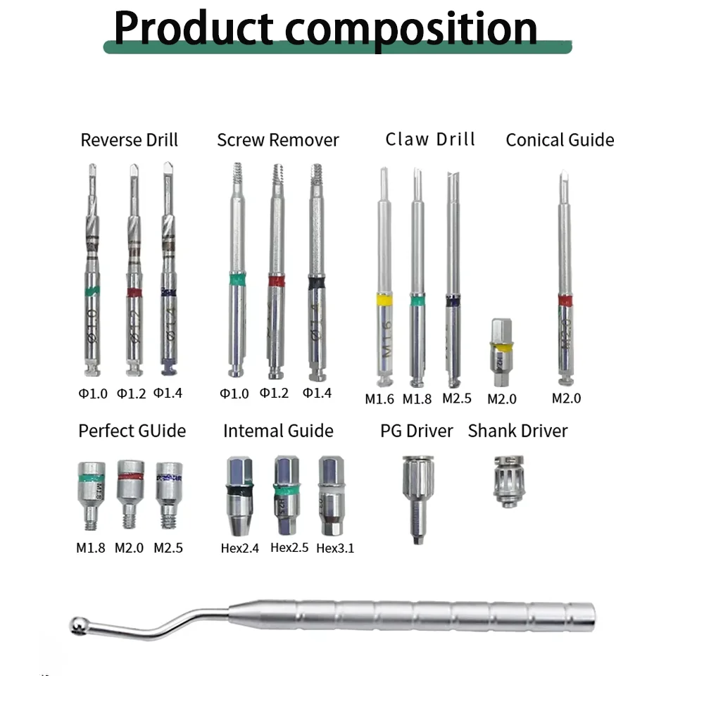 Dental Instrument Implant Screw Remover Kit Fractured Broken Screw Removal Surgical Tools Dentistry