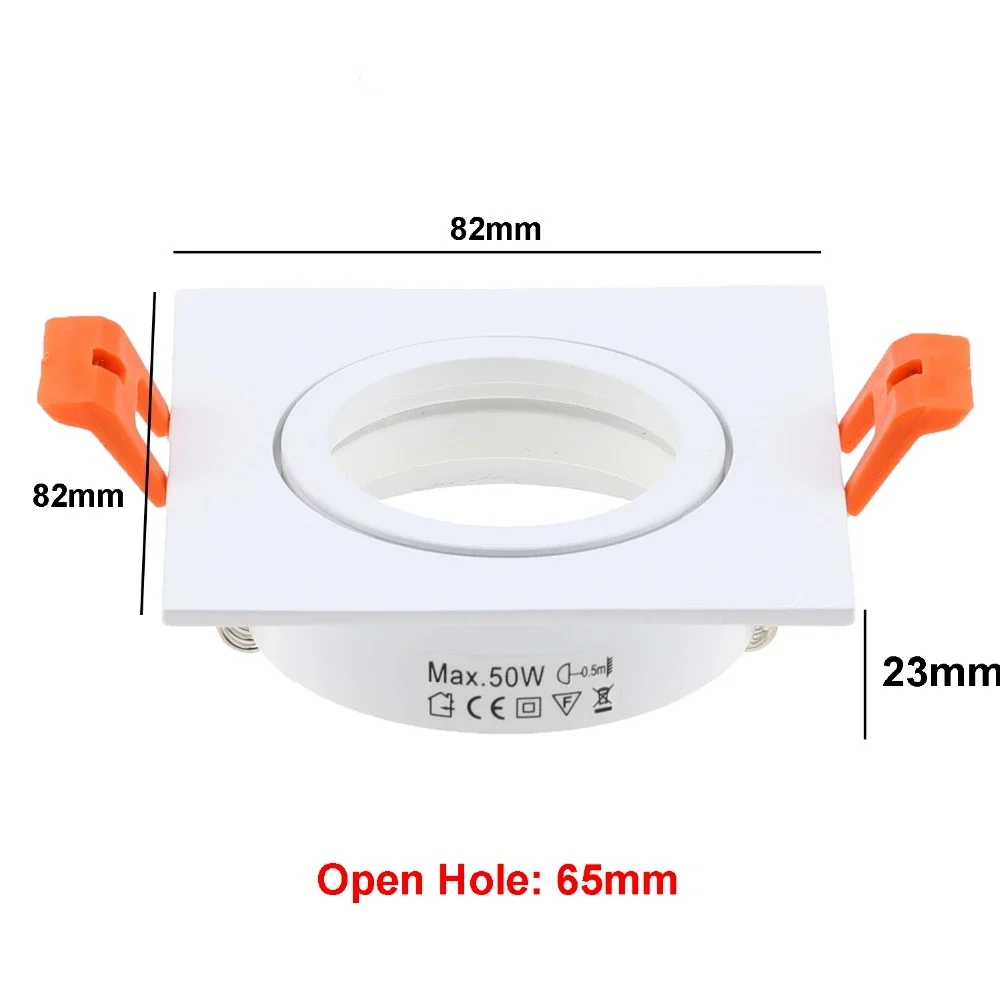 JOYINLED Round Zinc Alloy Recessed Downlight Frame GU10 MR16 Spotlight Trim 60mm Cutout Ceiling Light Housing Fixture
