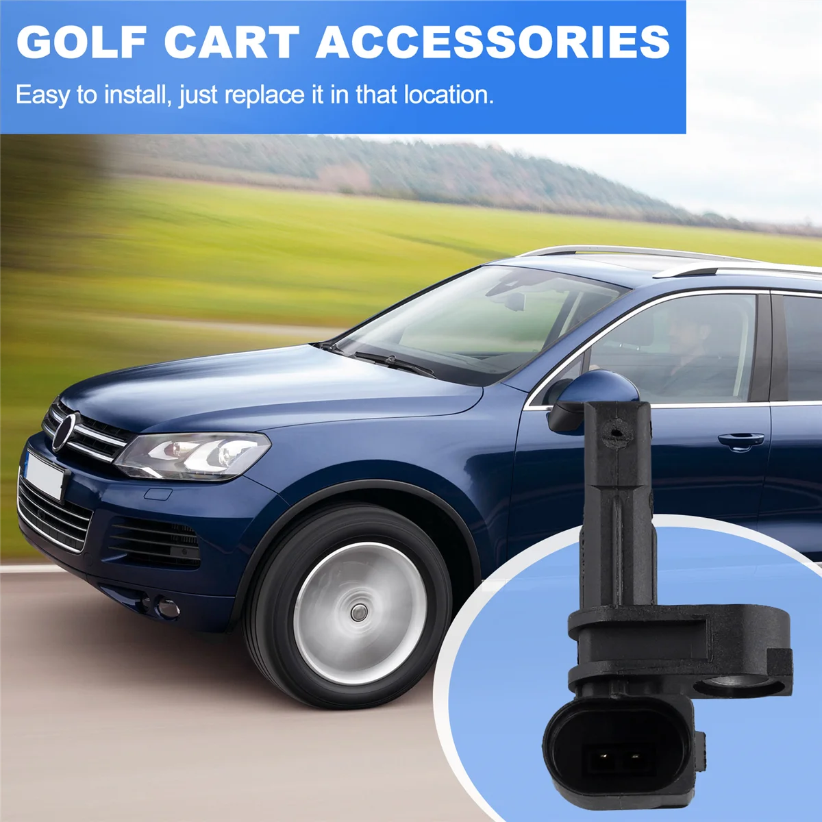 

#709O 4 pcs ABS Wheel Speed Sensor For Porsche Cayenne 2011-2017 (Black)