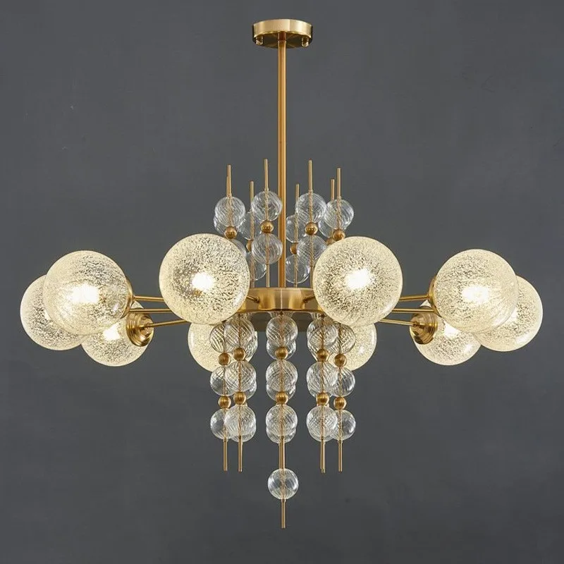 

Современная люстра для гостиной, скандинавский свет, роскошная модель спальни, стеклянный пузырьковый шар, подвесной светильник Magic Bean, художественная столовая
