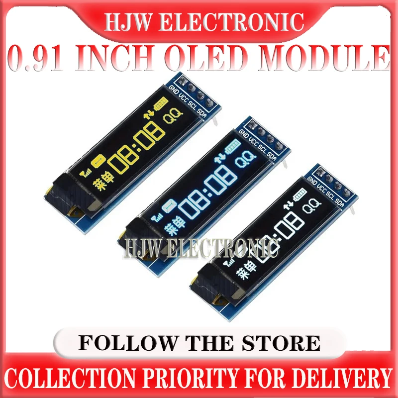 

0.91 inch OLED module 0.91" white OLED 128X32 OLED LCD LED Display Module 0.91" IIC Communicate 4PIN