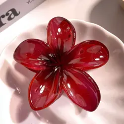 Gradient Flower Hair Clip Beach Hairpins Flower Claw Clips Hawaiian Style Headwear Summer Flower Hairpins Girls Hair Accessories