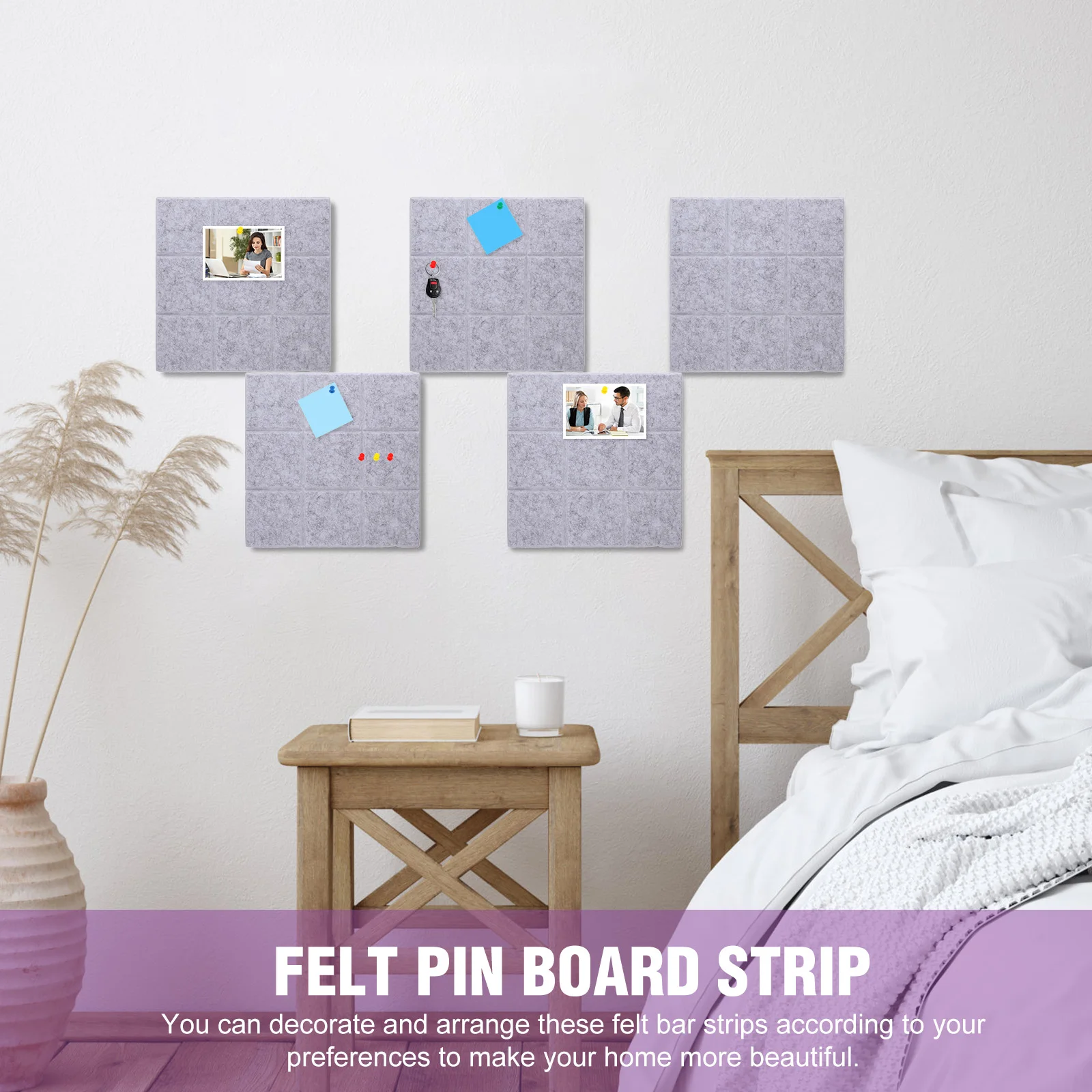 6 Pcs Bulletin Board Wall Sticker Felt for Decorative Boards Pin Photo Cute Office