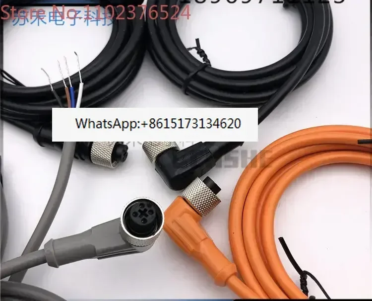 

5 pieces M8 M12 plug cable aviation plug cable/straight end/elbow/3-core/4-core/2m/3m/5m/black/gray