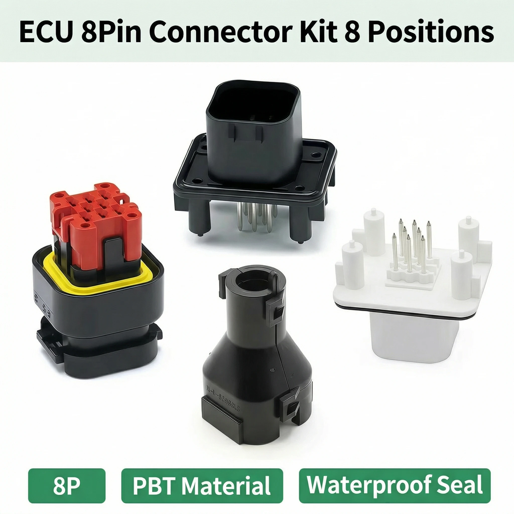 1PCS ECU Controller 8 Pin Positions AMPSEAL PCB Mount Housing Plug Header Vertical Male Connector 776228-1 770680-1