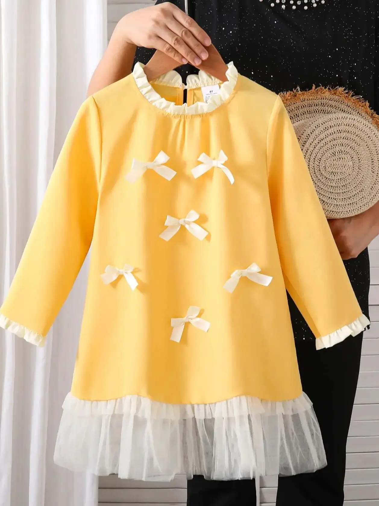 

Autumn Cute Girl Fashion Simple Loose Lace Round Neck Solid Color Casual Dress 4-8 Years Cute Girls Outdoor Casual Home Comfortable Dress
