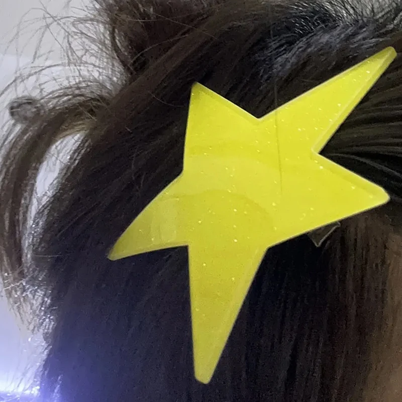 Five Cornered Star Hair Clip Spicy Girl Y2k Seaside Vacation Style Large Side Clip Korean Style Bangs Headband