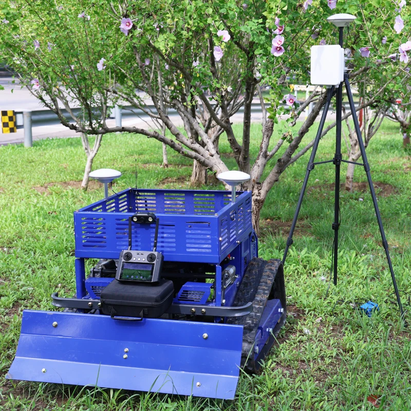 Customized Crawler Robot Lawn Mower New Home Slope Lawn Mower Offset Design with gps