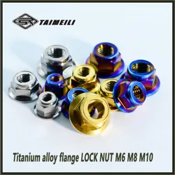 TAIEMILI 1pcs Titanium alloy lock nut metal sheet lock m6m8m10 bicycle and motorcycle refitting repair