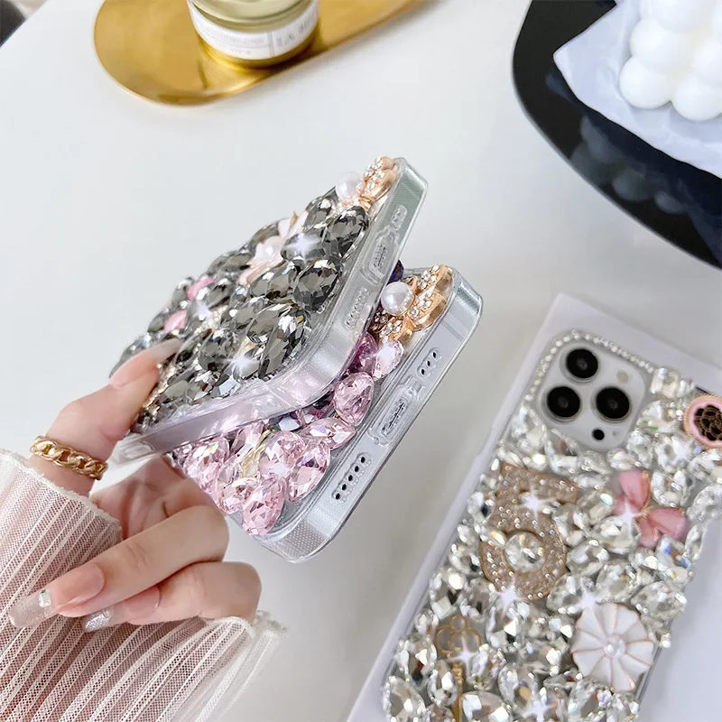 Mobile Phone Case for iPhone16, Bling Diamond Glitter, Protective Style, Hard Acrylic, Newest, Custom Design, 15, 14, 13Pro Max