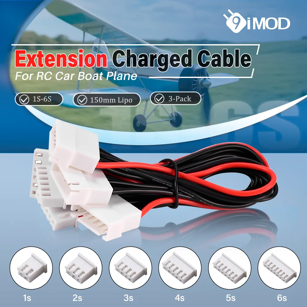 9IMOD  150MM Extension Cord 1S 2S 3S 4S 5S 6S Lipo Balance Wire For RC Cars  Boats Planes