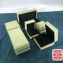 Customized Wholesale Kerla Brand Jewelry Buckskin Display Gift Box Bracelet Case Beaded Ring Earrings NECKLACE Box Pendant Case