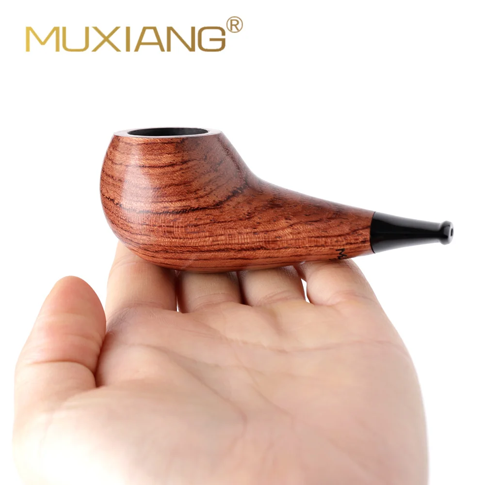 MUXIANG Warm Snus Tobacco Pipe Short-handled Tobacco Pipe Handmade Solid Wood Pipe Father's Day Gift 3mm Pipe Channel Small Pipe