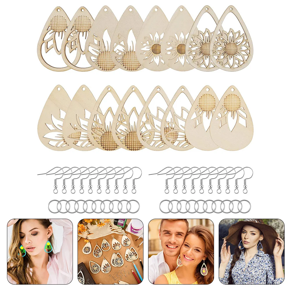 

1 Set Wooden Earring Charms Diy Kit African Style Dangle Earrings Supplies For Making Wood Jewelry Accessories Earring Making