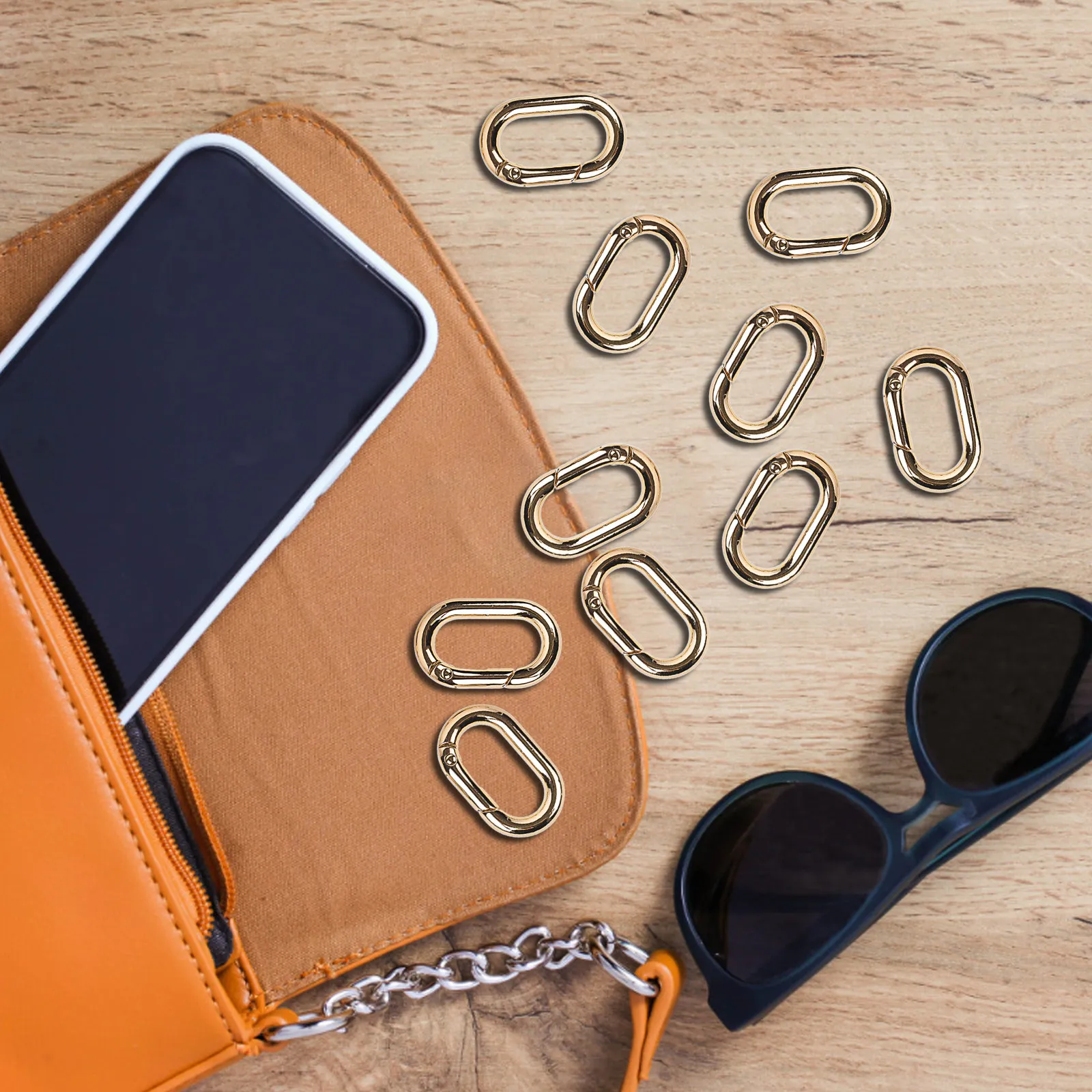 

10Pcs Durable Zinc Alloy Spring Keyring Buckle Easy Operate Quick Connect Release Backpack Handbag DIY Jewelry Craft Decorations